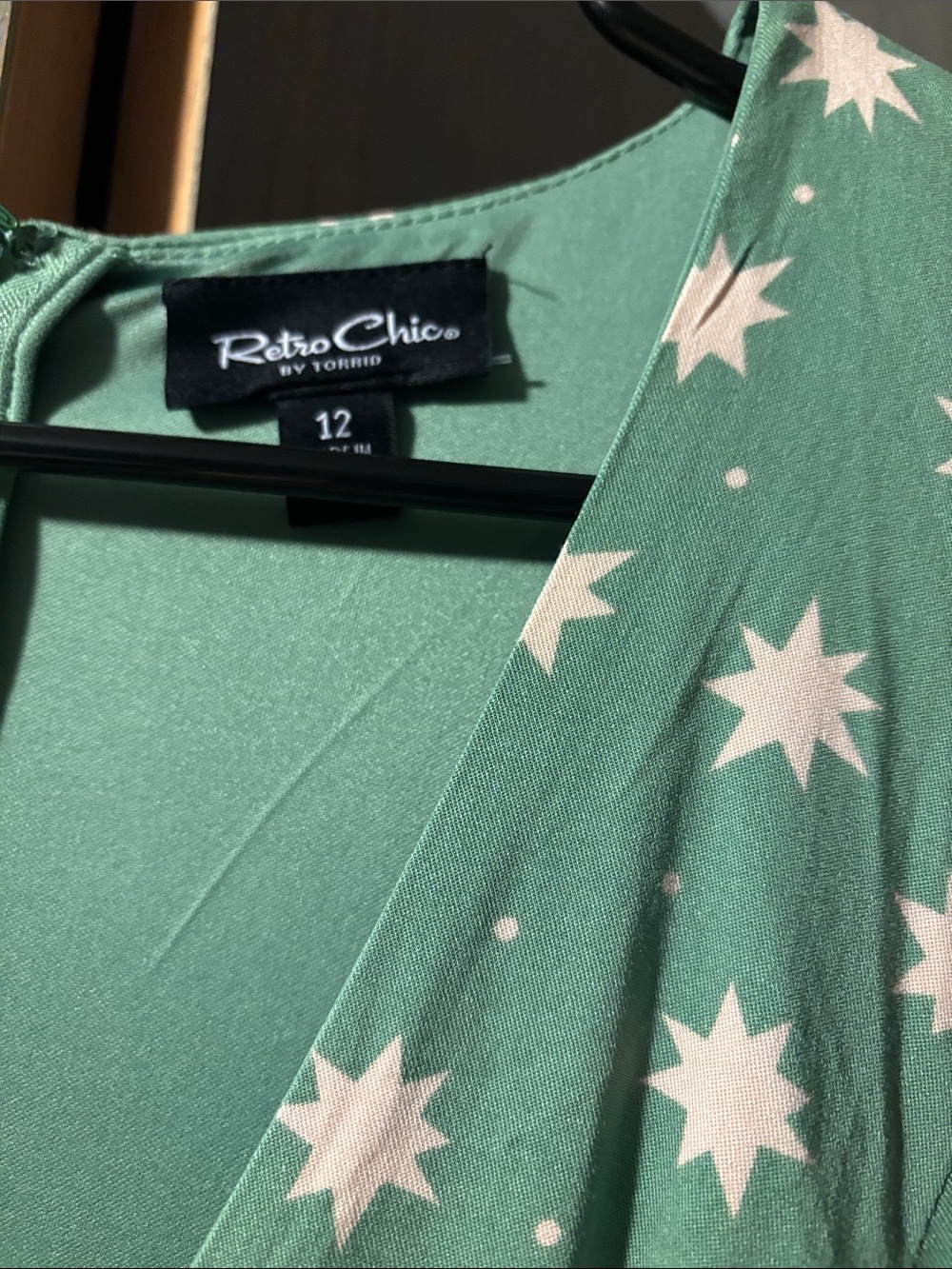 Torrid Retro Chic Flutter Sleeve Dress Mint Green Celestial Stars - Picture 5 of 6